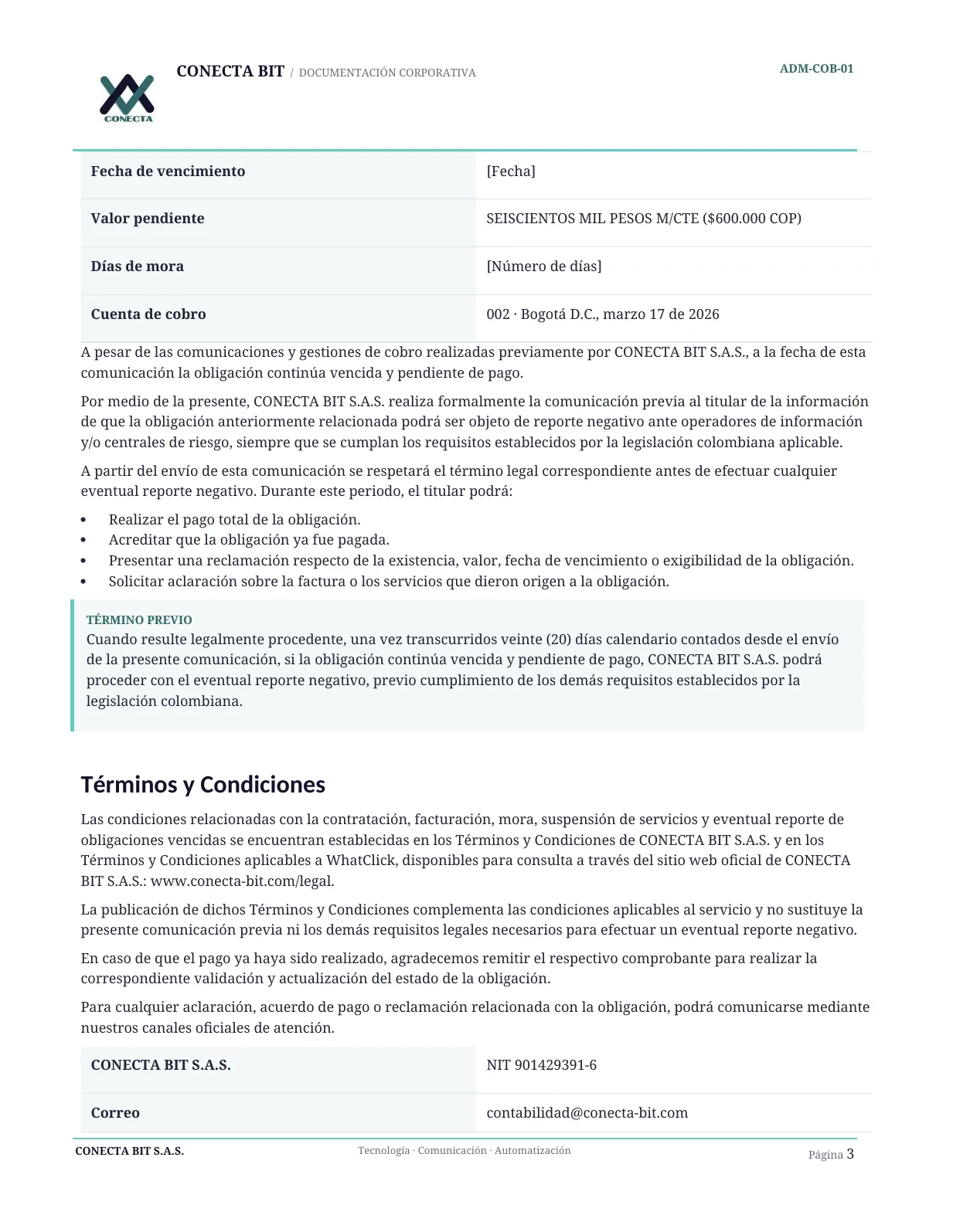 Comunicación previa a eventual reporte negativo - página 3