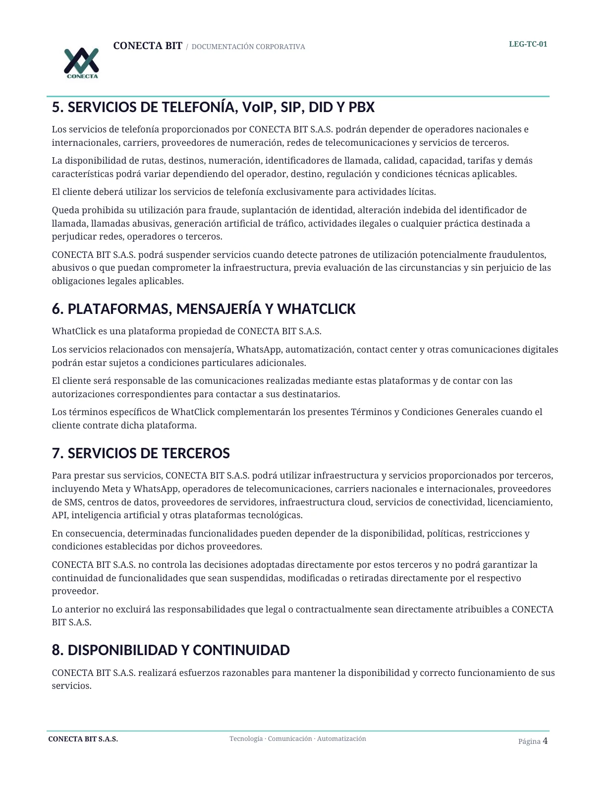 Términos y Condiciones Generales - página 4