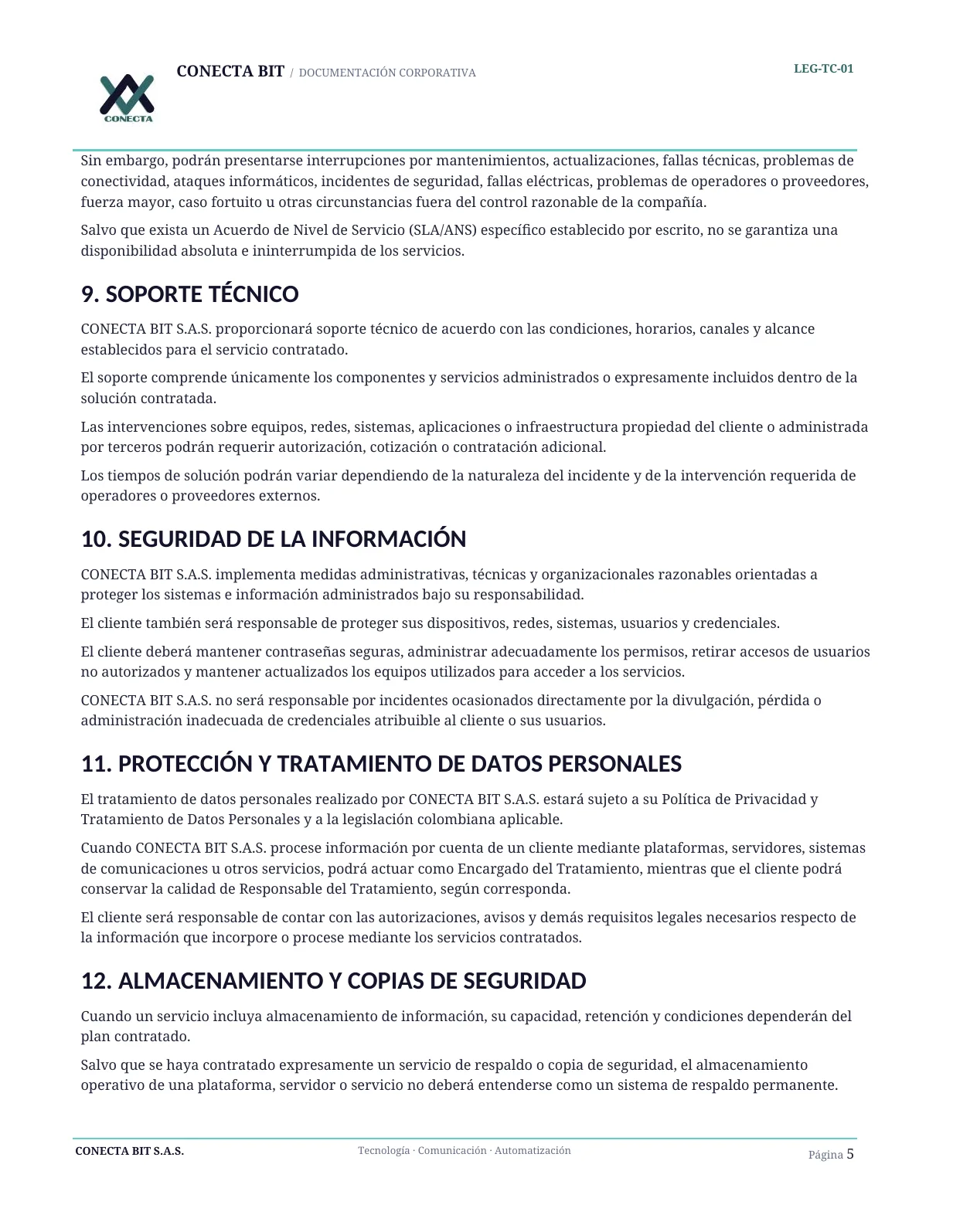 Términos y Condiciones Generales - página 5