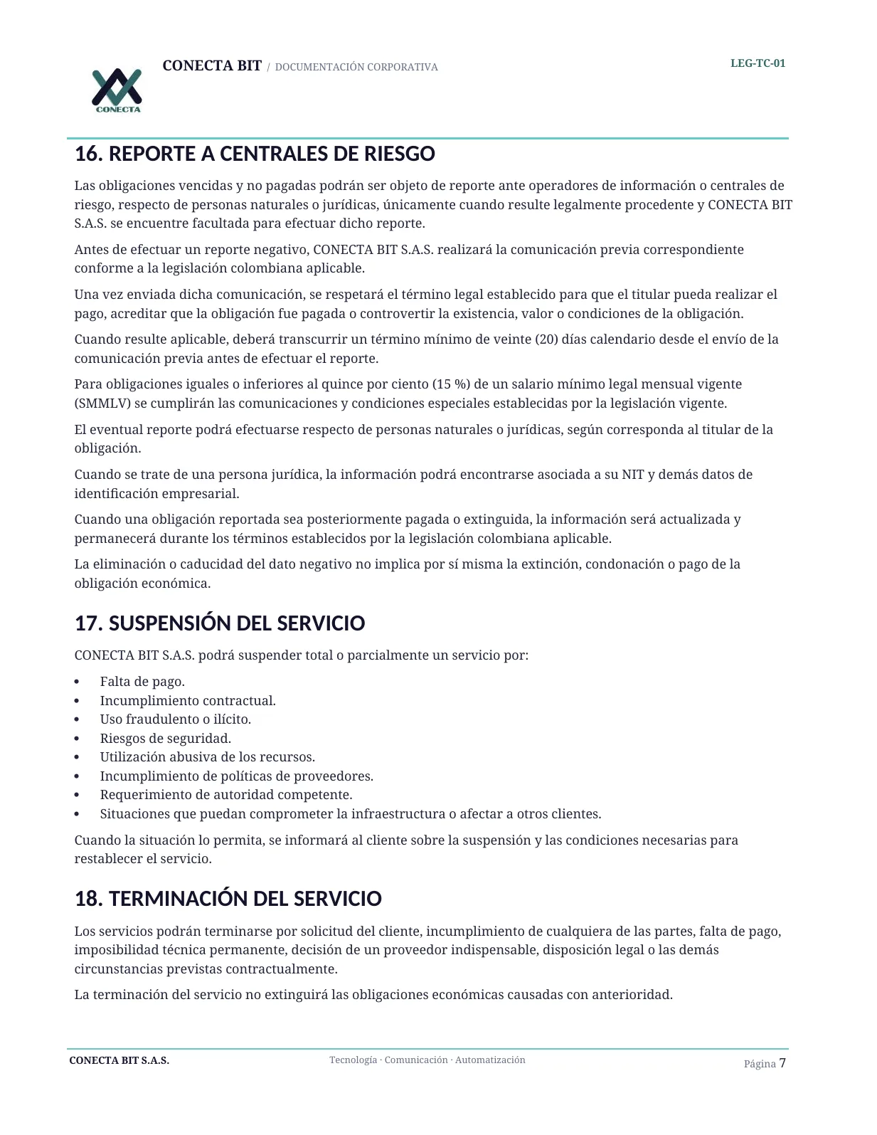 Términos y Condiciones Generales - página 7