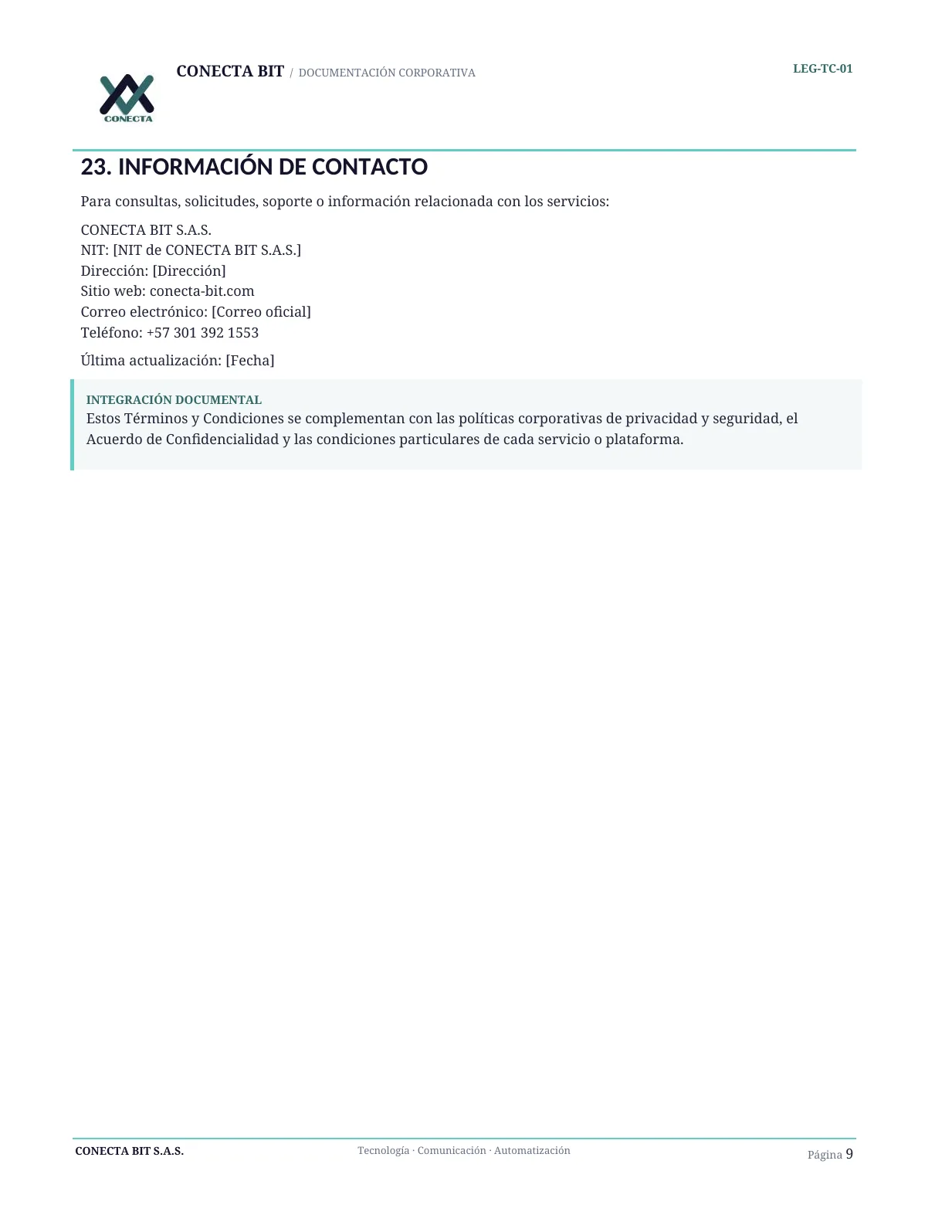 Términos y Condiciones Generales - página 9